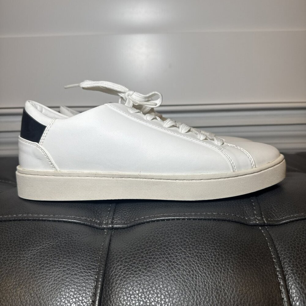 Thousand Fell Lace Up Vegan Leather Sneakers, Women's 9.5 (White/Black)
